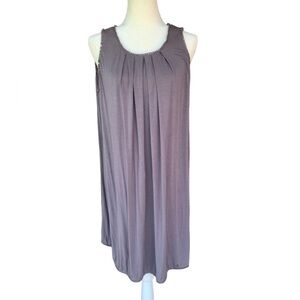 Umgee Gray Shift Dress-Tank Dress-Women’s Size Medium-Stretch-Crochet Trim-Comfy
